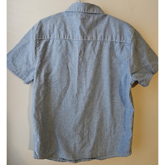 Boys Chambray Short Sleeve Button-up Shirt (Size Small 6/7) - Picture 2 of 4